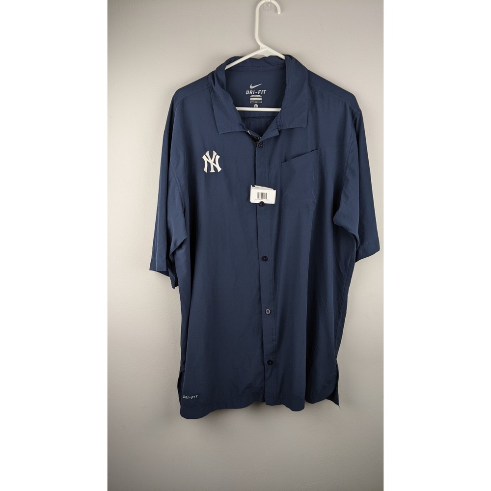 Nike Dri-FIT Yankees Button-Up Shirt – Size L – Navy Blue – Lightweight & Breath